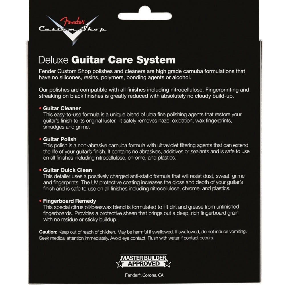 Fender Custom Shop Deluxe Guitar Care System, 4 Pack, Black