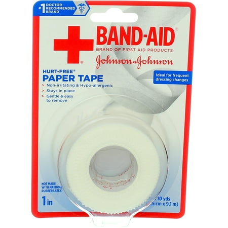 2 Pack Johnson & Johnson Band-Aid Small Paper Tape Wound Care 1 in x 10 Yds Each