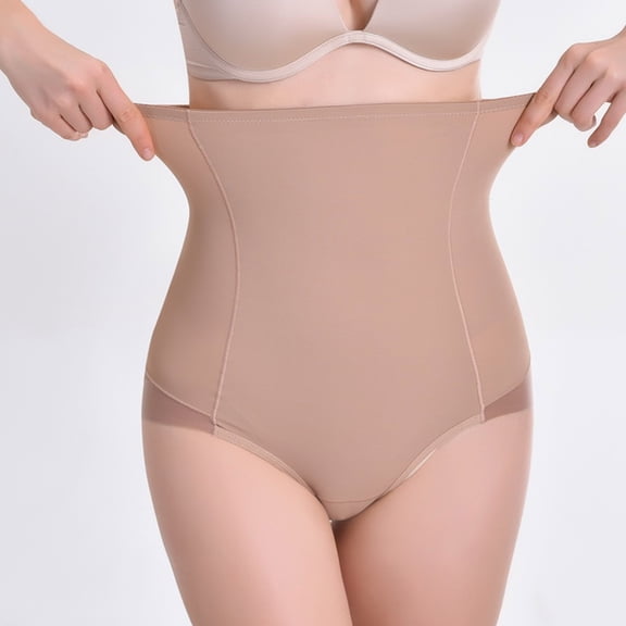 Lilgiuy Body Sculpting Pants Women's Mid-waist Abdomen Pants High-waist Leggings Lace Pants Panties(Beige,L) Winter Clothes for 2022