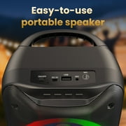 JYX Bluetooth Speaker with Microphone, Portable Party Speaker with LED Light for Outdoor, D18