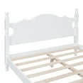thumbnail image 4 of Full Size Platform Bed with Headboard, Retro Style Wooden Full Bed Frame with Slat Support, Full Size Beds for Kids Teens Adults, No Box Spring Need, White 1, 4 of 9