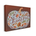 thumbnail image 3 of Thankful Leaf Patterned Pumpkin Holiday Graphic Art Gallery Wrapped Canvas Print Wall Art, 3 of 7