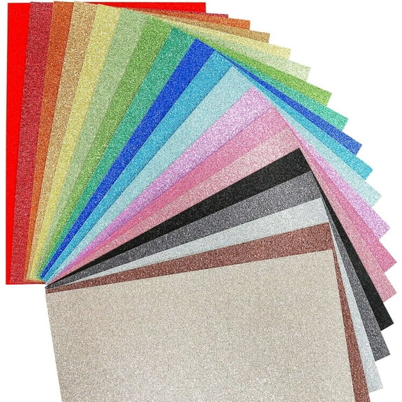 Self-Adhesive Glitter Sheets for Creative Joy, Scrapbook DIY Projects Made Easy with Multicolor Glittery Craft Paper, Sparkling Paper for Unforgettable Gift Box Wrapping (A4, 20