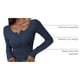 thumbnail image 4 of Camiseta PRETTYGARDEN 2025 Otoño Manga Larga Henley Azul Oscuro M, 4 of 9