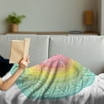thumbnail image 3 of Mandala Soft Flannel Fleece Throw Blanket, Geometric Ornamental Circle Element Mediating Motif in Soft Blended Colors, Cozy Plush for Indoor and Outdoor Use, 50" x 60", Multicolor, by Ambesonne, 3 of 5