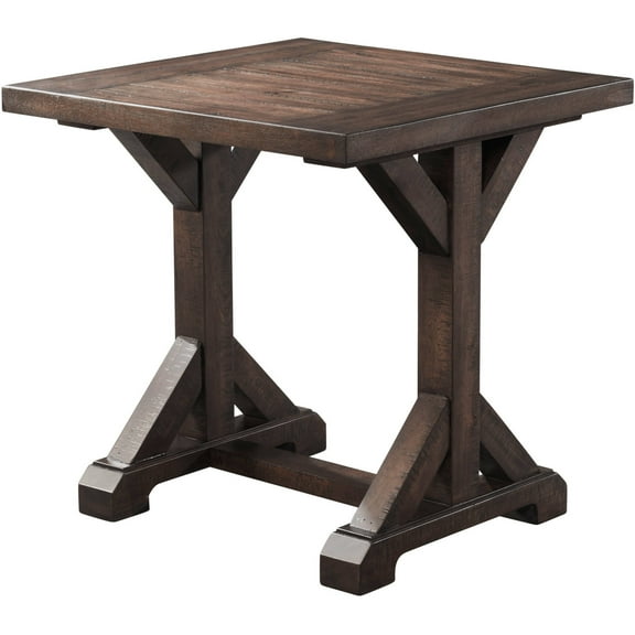 Picket House Furnishings Flynn Trestle End Table, Walnut