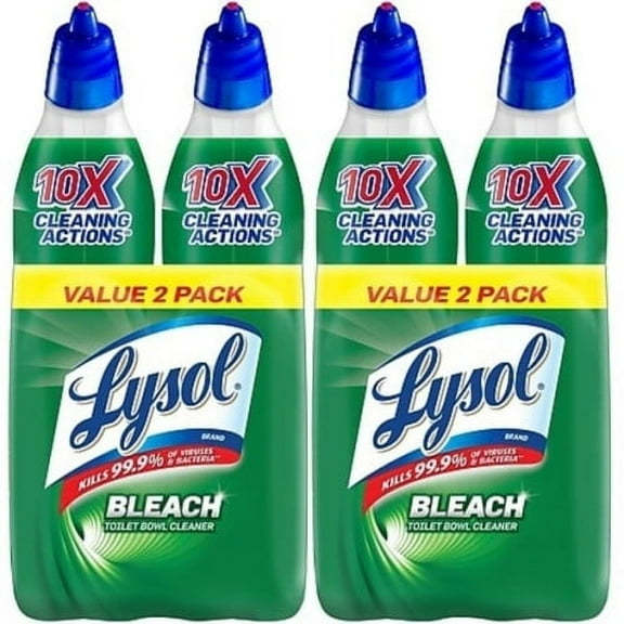 Lysol Disinfectant Toilet Bowl Cleaner with Bleach 4-Pack, Each