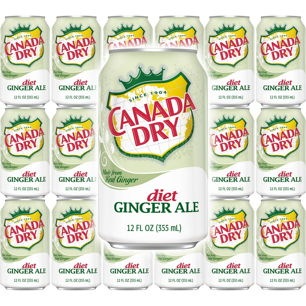 Canada Dry Diet Ginger Ale, 12oz Can (Pack of 18, Total of 216 Oz