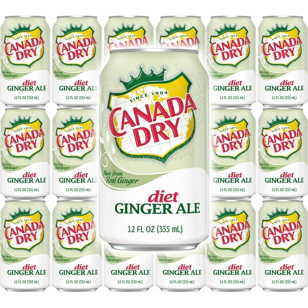 Canada Dry Diet Ginger Ale, 12oz Can (Pack of 18, Total of 216 Oz)