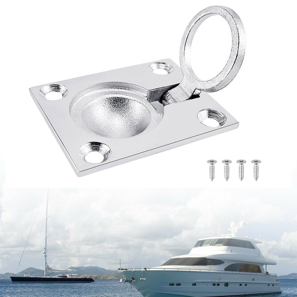 Stainless Steel Ring Handle Flush Hatch Locker Cabinet Pull  Boat Marine Use 