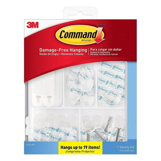 Command Damage Free Hanging Hook, Clear Pack of 53
