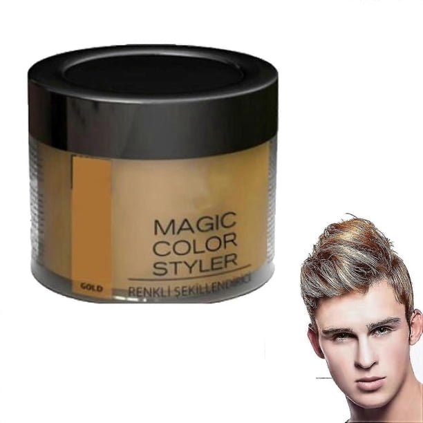ZHAOCHENG Magic Color Styler, nueva cera para peinar el cabello Magic Color 2024, cera para teñir el cabello temporal, cera para teñir el cabello fácil de lavar que proporciona un fantástico color dor