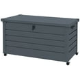 thumbnail image 1 of CoSoTower 82 Gallon Garden Storage Box, Waterproof Outdoor Storage Container with Wheels and Handles, Dark Grey, 1 of 7