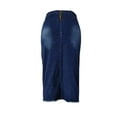 thumbnail image 5 of BLVB Denim Pencil Skirt for Women Lace up Bodycon Jeans Skirt High Waisted Hem Midi Skirts, 5 of 5