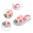 thumbnail image 3 of CUZIBR Kids House Slippers Girls Cute Flower Fuzzy House Slippers Close Toe Warm Winter Lovely Indoor Shoes,Pink,7-8 Years, 3 of 4