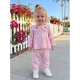 thumbnail image 6 of Loicainy Baby Toddler Girls Fall Clothes Set 6 9 12 18 24 Months 2T 3T Long Sleeve Doll Collar Babydoll Tops Solid Color Pants Outfits, 6 of 9