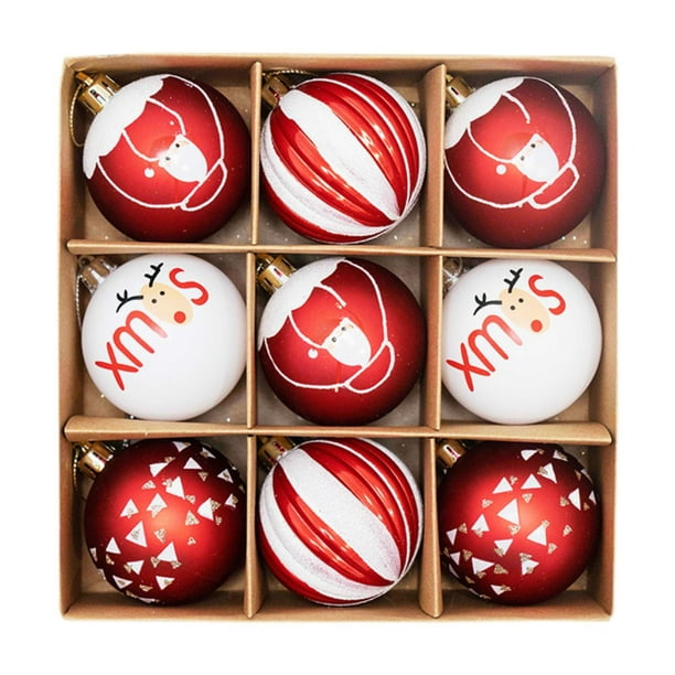 9 bolas de Navidad de 2,3 pulgadas para centros de mesa. Estilo B