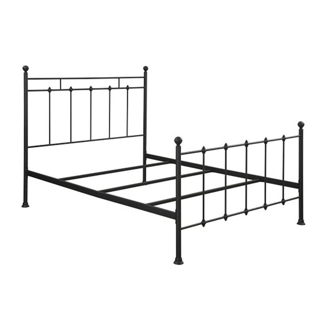 Accentrics Home Queen Chevron Minimalist Black Gloss Metal Bed Mattress Frame