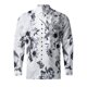 thumbnail image 3 of Camisas Vaqueras Para Hombre XXL Camisa de manga larga con estampado 3D digital y cuello con botones sueltos para ocio en la playa para hombre (Grey, M), 3 of 4