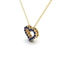 thumbnail image 2 of Heart-Shaped Pendant with Round Sapphire Gemstones 14K White Gold Over 925 Silver Ideal Gift for Valentine's Day & Love Gifts, 2 of 6