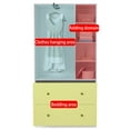 thumbnail image 3 of OXYLIFE 2 Door Wardrobe Armoire, White Closet Storage Organizer with Two Drawers, Telescopic Clothing Rod and Shelves for Bedroom, 3 of 9