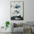 thumbnail image 2 of Black & Blue Framed Premium Gallery Wrapped Canvas - Ready to Hang - 25 x 37 - Walnut Floating Frame, 2 of 9