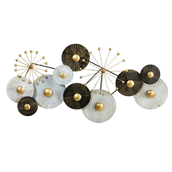 Nearly Natural 3.5' x 2' Modern, Contemporary Urban Layered Everyday Decorative Metal Art, Multicolor