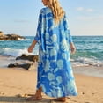 thumbnail image 4 of Justay Story Kaftan Dresses for Women Cover up One Size Swimsuit Beach Dresses Blue, 4 of 10