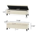 thumbnail image 4 of Chantal Velvet Storage Ottoman Bench, Ivory and Dark Brown, 4 of 13