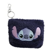 Disney-Stitch Terry Cloth Zip-Up Keychain Charm Pouch