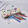 thumbnail image 5 of Naloa Alpaca Flower Print Leather Pencil Case - Portable Big Capacity Pencil Pouch Organizer Bag Stationery Bag for Work & Office Pencil Pen Case, 5 of 5