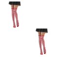 thumbnail image 3 of Sonducket Medias pantimedias coloridas divertidas calcetines altos Iris raya pierna muslo juego de rol para mujer vestido elegante fiesta tipo 2 Tipo 2 2piezas Sonducket CBP383972, 3 of 6