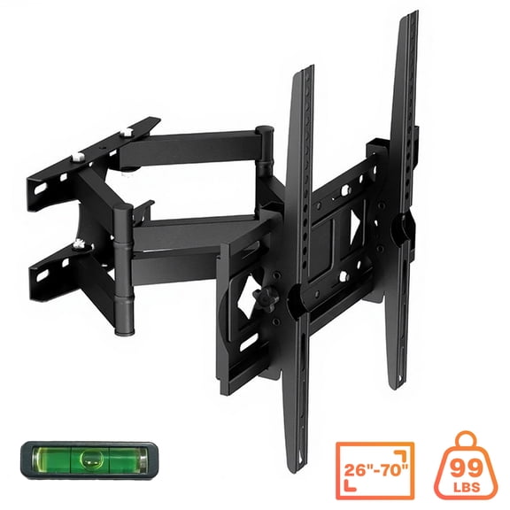 Behome Full Motion TV Mount for Most 26"-70" TVs, TV Wall Mount Bracket with Swivel and Tilt Articulating Arms, Max VESA 400x400mm, Holds up to 99lbs