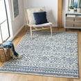 thumbnail image 3 of SAFAVIEH Tulum Merletta Moroccan Geometric Area Rug, 8' x 8' Square, Ivory/Navy, 3 of 8