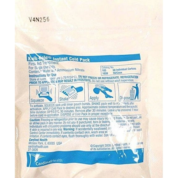CardinalHealth - Instant Cold Pack First Aid Treatment 5" x 5.5" Single Use (Qty1) #103B