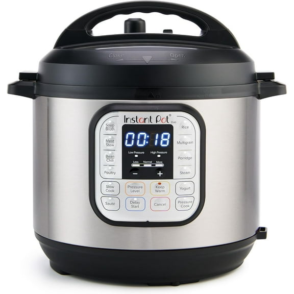 Duo 7-in-1 Electric Pressure Cooker, Slow Cooker, Rice, Steamer, Sauté, Yogurt Maker, Warmer & Sterilizer, Includes App With Over 800 Recipes, Stainless Steel, 6 Quart