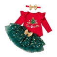 thumbnail image 3 of Baby Girl Christmas Outfit Long Sleeve Ruffle Princess Tutu Dress Headband Christmas Tutu Dress Outfit Long Sleeve Ribbed Ruffle Glitter Tulle Princess Dress Christmas Outfits, 3 of 7