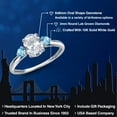 thumbnail image 2 of Gem Stone King 10K White Gold White Topaz and Swiss Blue Topaz 3-Stone Ring for Women | 1.80 Cttw | Oval 8X6MM | Gemstone November Birthstone | Size 7, 2 of 6
