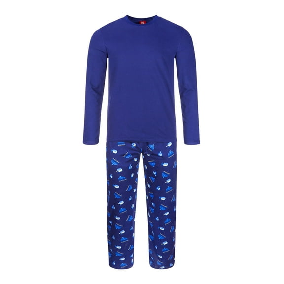 FAMILY PJs Sets Navy Elastic Band Solid Long Sleeve Crew Neck Straight leg Everyday  Size S