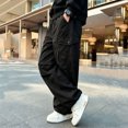thumbnail image 2 of SROBPTY Fall Winter Pants for Teens Boys Solid Cargo Loose, 2 of 5