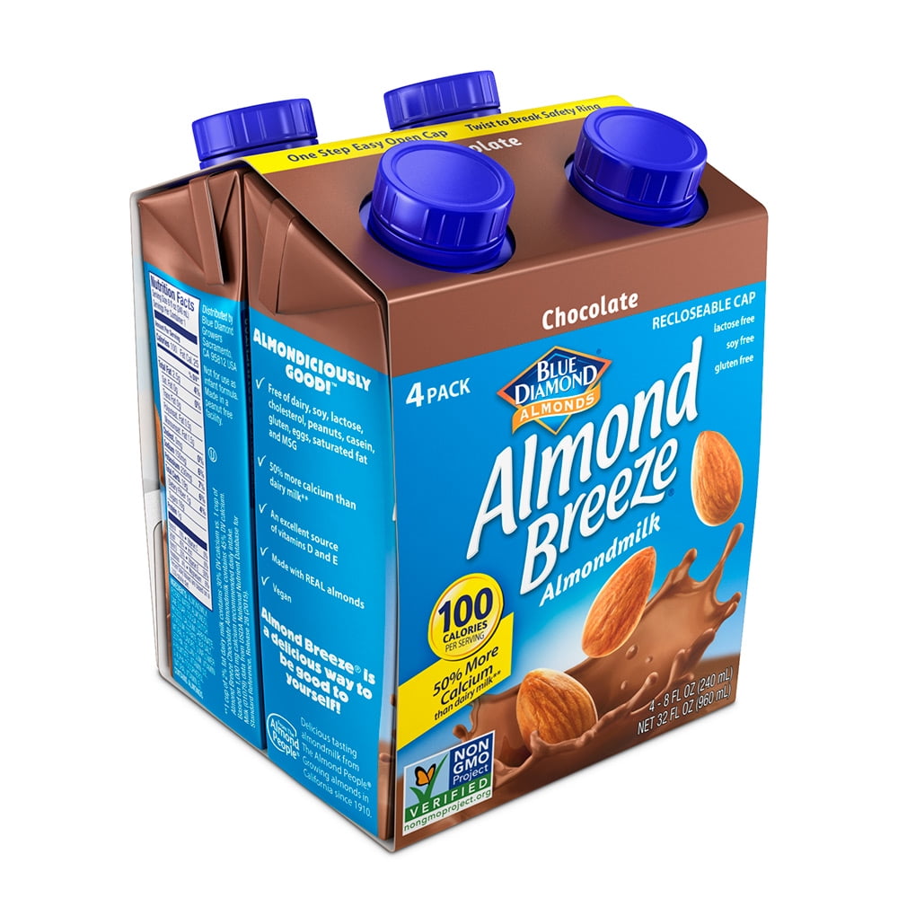 cliënt Miniatuur schrijven Almond Breeze Almond Milk, Chocolate 8 fl oz, 4 Count - Walmart.com