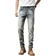 thumbnail image 4 of Pantalones rectos elásticos elásticos para hombre, pantalones vaqueros de verano para hombre, estilo de diseñador coreano de otoño 2024, nuevos y clásicos, 4 of 5