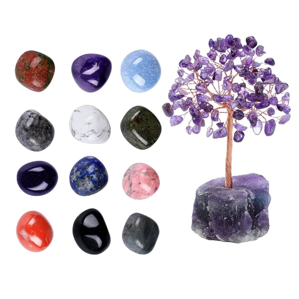 ¡Campaña con descuento!Árbol de dinero de cristal de amatista Natural sobre cristales de racimo de amatista para decoración de escritorio del hogar, riqueza, buena suerte