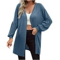 thumbnail image 2 of Babysbule Womens Cardigans Fashion Women Solid Loose Long Sleeve Cardigan Coat Blouse Women's Top Blouse, 2 of 6