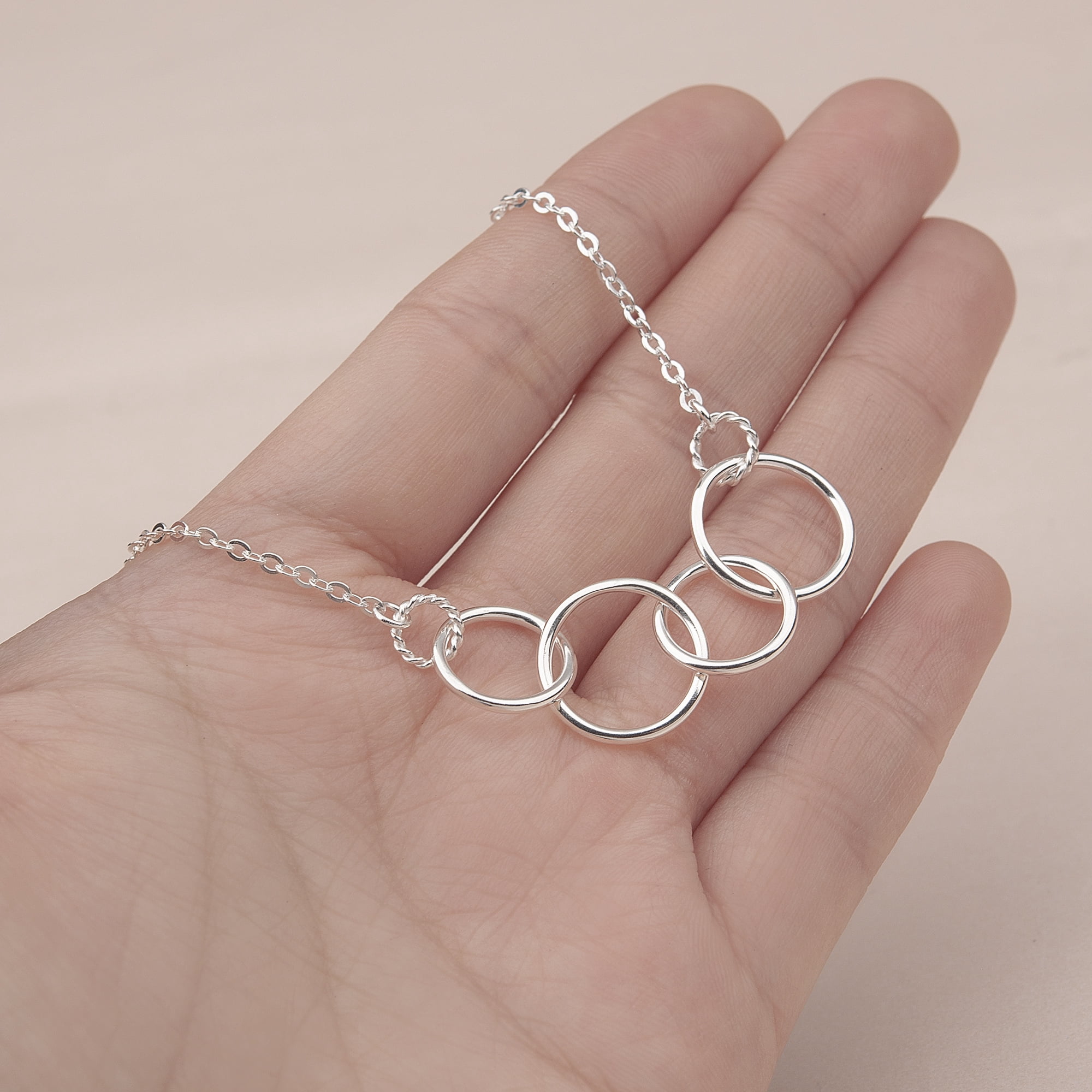 Anavia 40th Birthday Gift for Her, Fortieth Birthday Gift for Women Friend, 925 Sterling Silver Happy 40th Birthday Gift Card -[4 Regular Circles, No Custom]