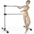 thumbnail image 1 of Gymax 4FT Portable Double Freestanding Ballet Barre Dancing Stretching Silver, 1 of 10