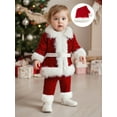 thumbnail image 5 of Gzhioc Kids Baby Boys Girls Christmas Outfit 1T 2T 3T 4T 5T 6T Long Sleeve Belted Jacket Pants Hat Clothing Set, 5 of 8