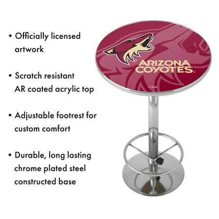 Arizona Coyotes NHL Watermark Chrome Pub Table - Red, Sand, Black