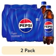 (2 pack) Pepsi Cola Soda Pop, 16.9 fl oz, 12 Pack Bottles