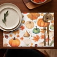 thumbnail image 3 of Fall Pumpkins and Autumn Leaves Summer Placemats Table Placemats Set of 6-Linen Kitchen Washable Placemats Table Mats 12"x18" Non-Slip Heat Resistant, 3 of 4